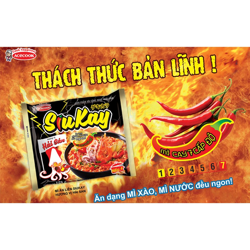 Mì SiuKay 7 Cấp Độ (Gói 128G) - Bò