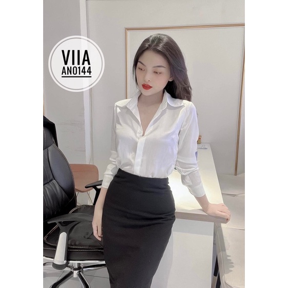 [Nhập LAZFASHION32 - giảm 60K]Sơ mi Lụa Dài Tay Thiết Kế AN0144 VIIA DESIGN