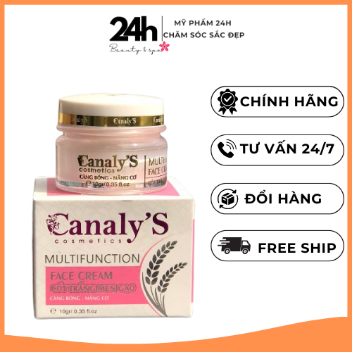 Kem Face Cream men gạo Cannaly's dưỡng trắng da ngừa thâm sạm se khít lỗ chân lông