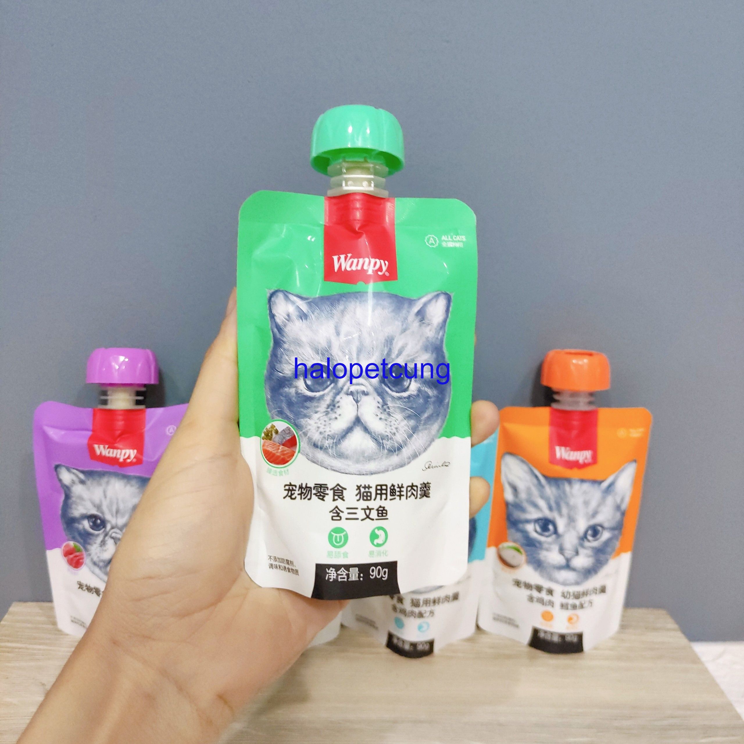 Súp Thưởng Cho Mèo Wanpy Nắp Vặn, Túi 90g
