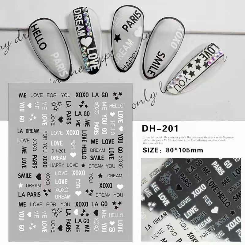 Sticker hình dán móng chữ thương hiệu siêu HOT