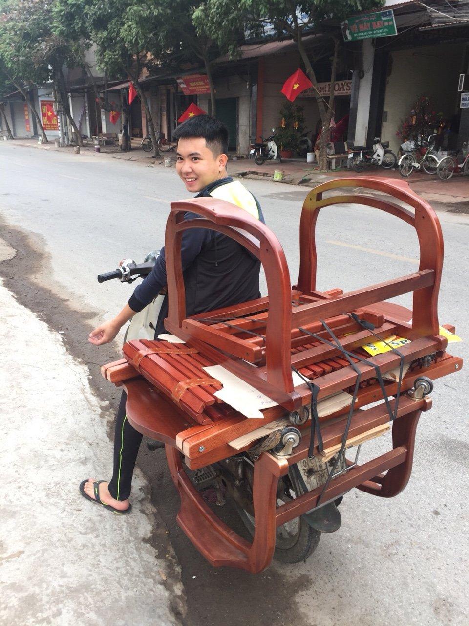 Ghế thư giãn gỗ dẻ cau loại to 3 dây