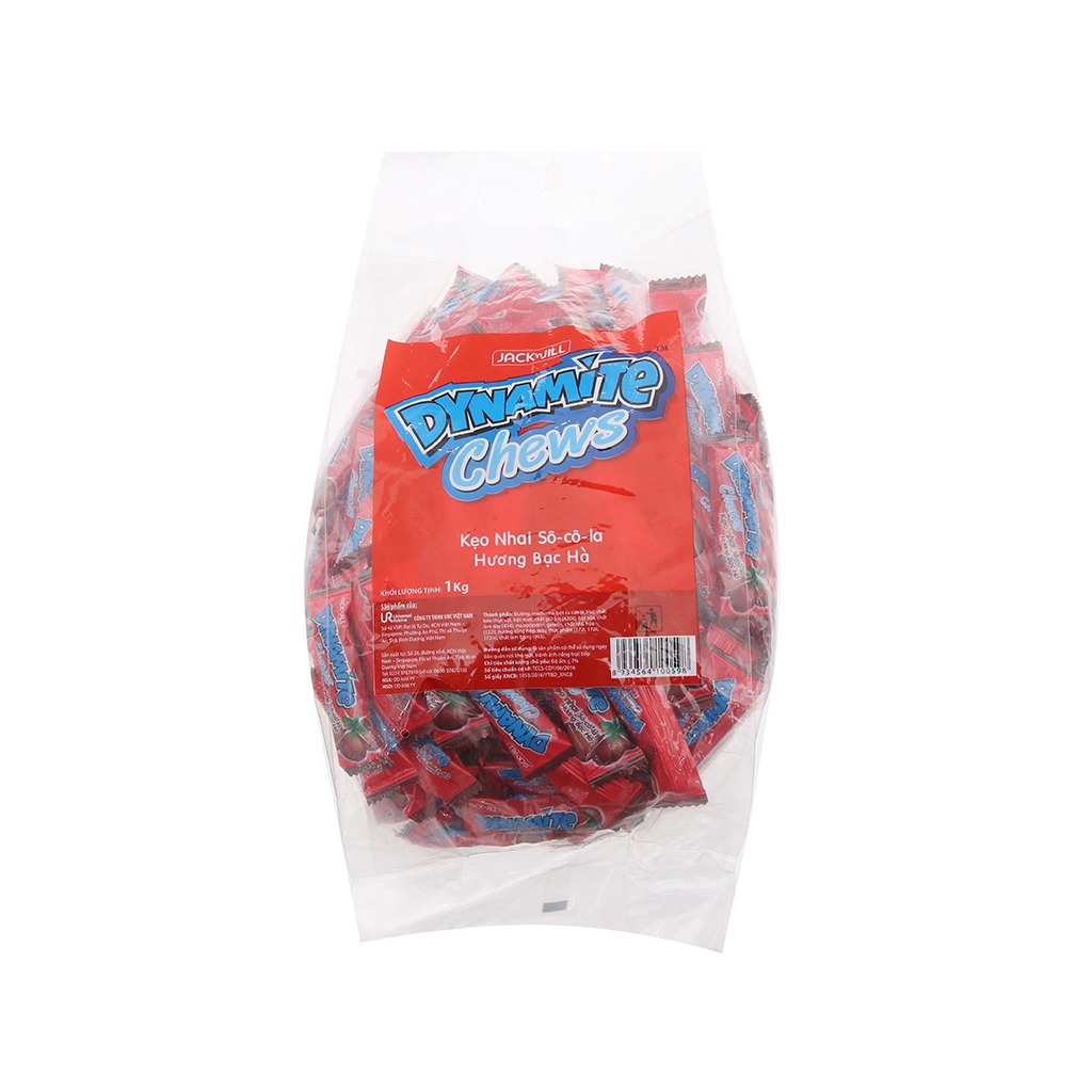 Kẹo Nhai 3 viên kg Sôcôla Hương Bạc Hà Dynamite Chews Choco Mint Candy