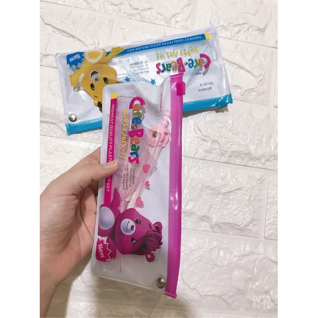 BỘ EKE COMPA TÚI KHOÁ ZIP 8018