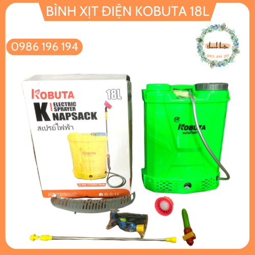 Bình xịt thuốc 18L chạy điện 12V KOBUTA, Phun thuốc trừ sâu lúa, phun thuốc hoa màu, phun khử trùng Phun thuốc cây cảnh