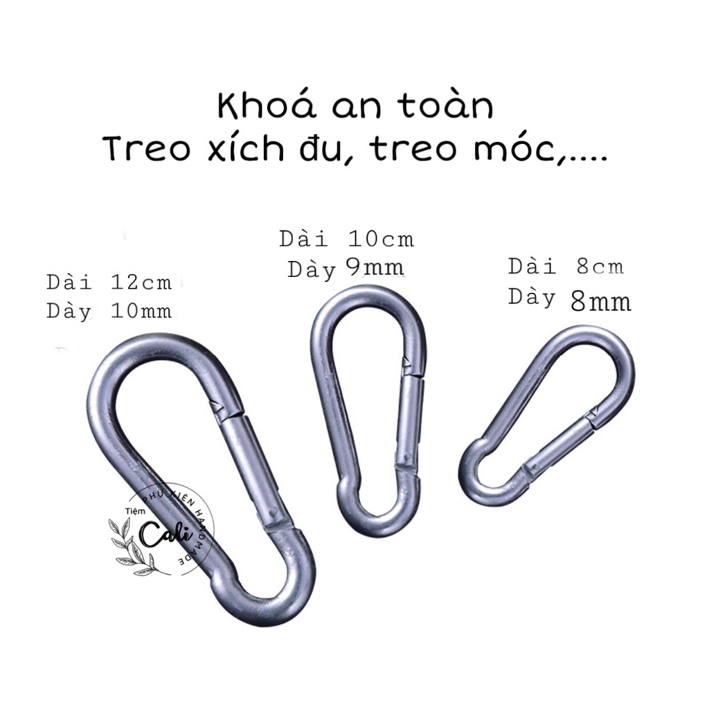 khoá an toàn, móc treo đồ vật, móc treo võng macrame