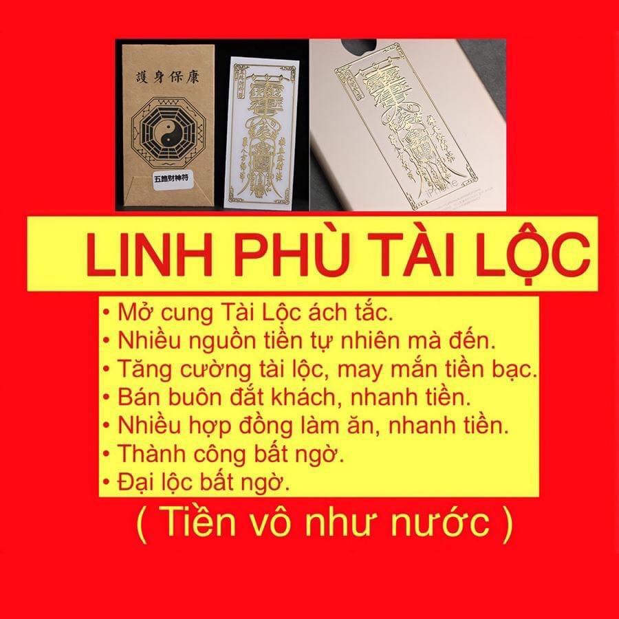 Nhóm linh phù tài lộc miếng dán điện thoại tài lộc