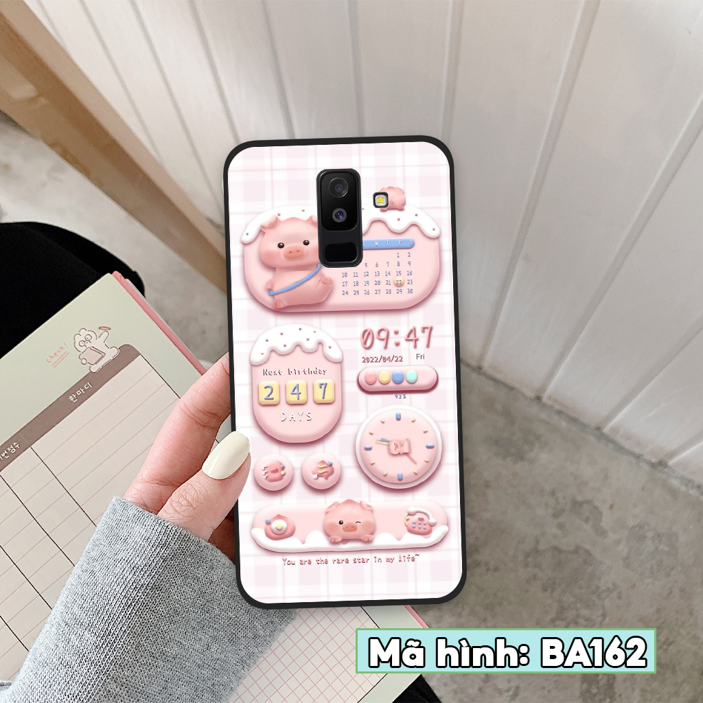 Ốp lưng Samsung Galaxy J8, ốp điện thoại samsung hình gấu thỏ hồng, hình nền dễ thương