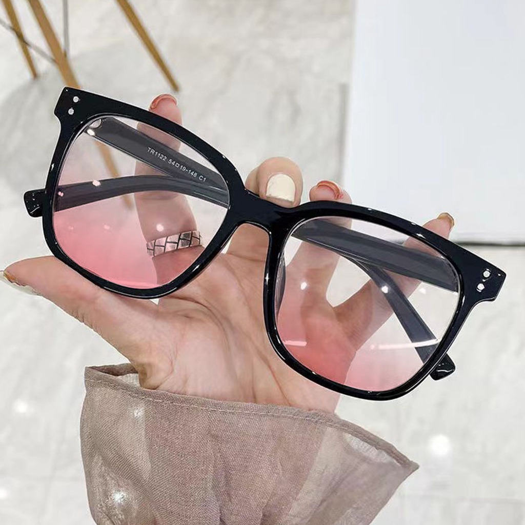 [HCM]Kính Nữ Thời Trang  Phớt Hồng Hotgirl Siêu Cute (Đen + Trong)