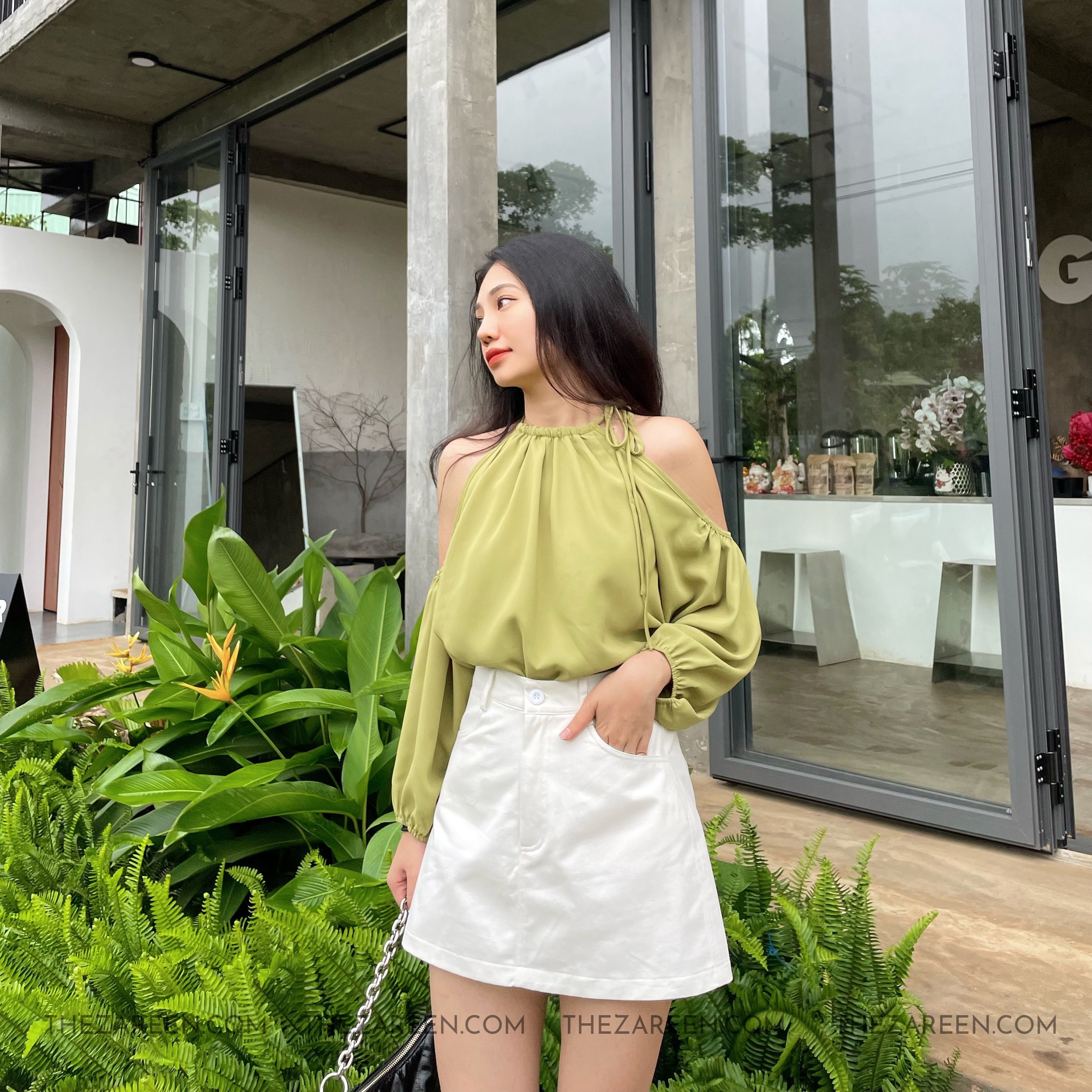 ZAREEN | CHÂN VÁY CHỮ A BASIC VAA29 TRẮNG