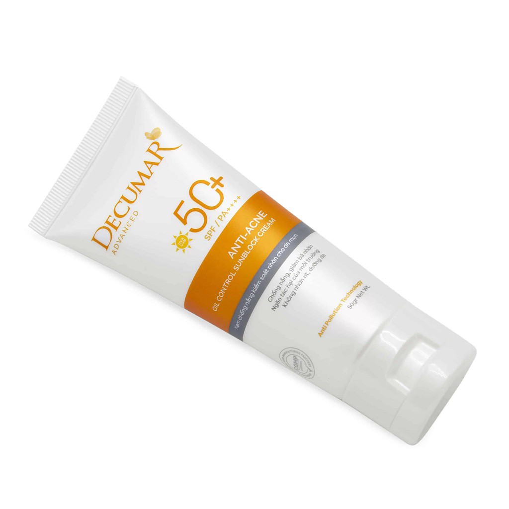 Kem chống nắng Decumar Advanced Sunblock 50g kiểm soát nhờn cho da mụn