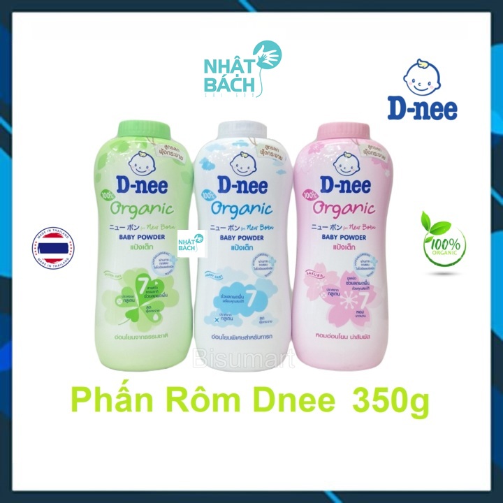 Phấn Thơm cho bé Phấn Rôm Em Bé Sơ Sinh Organic Dnee Thái Lan 350g