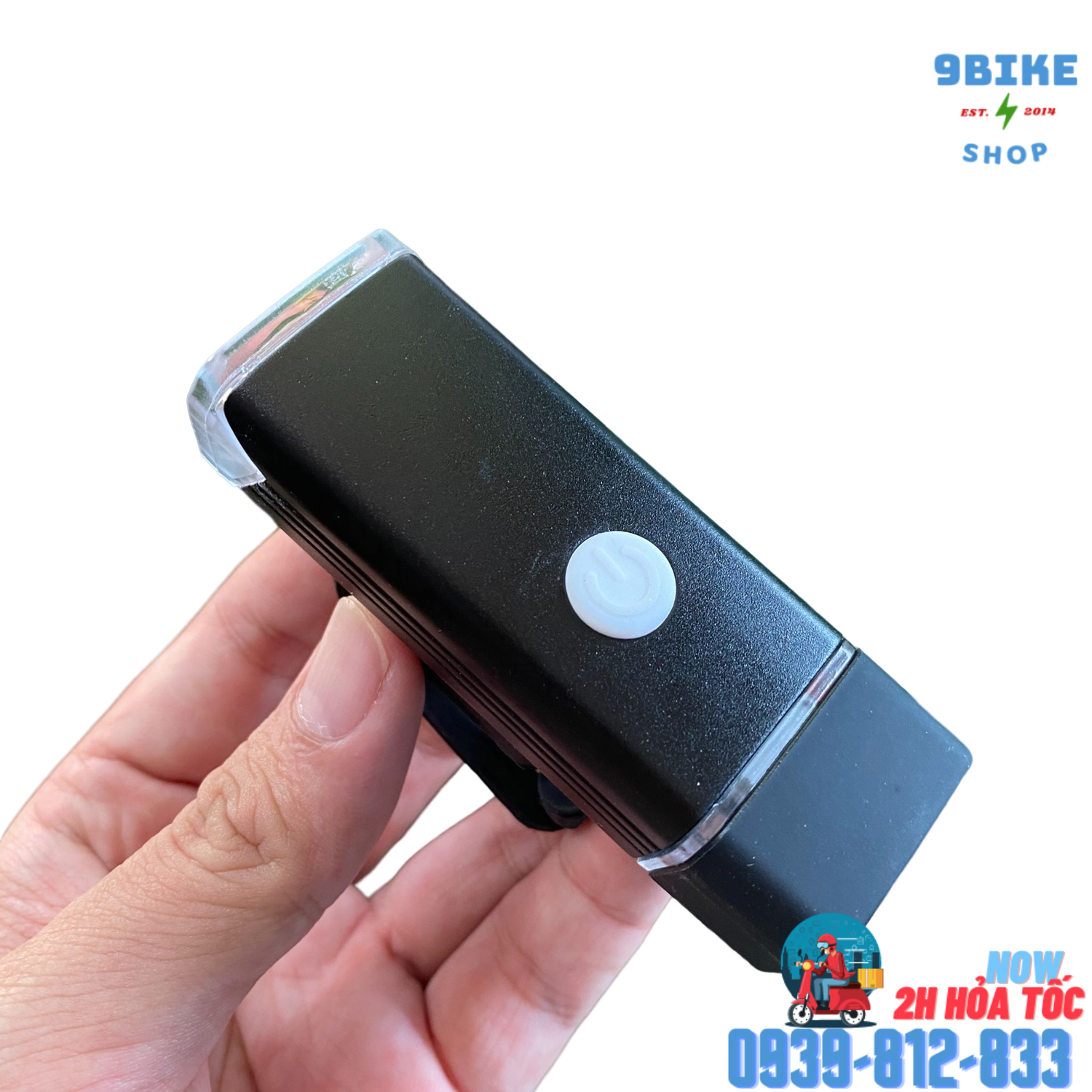 Đèn trước xe đạp sạc usb Machfally Màu đen ( không logo )