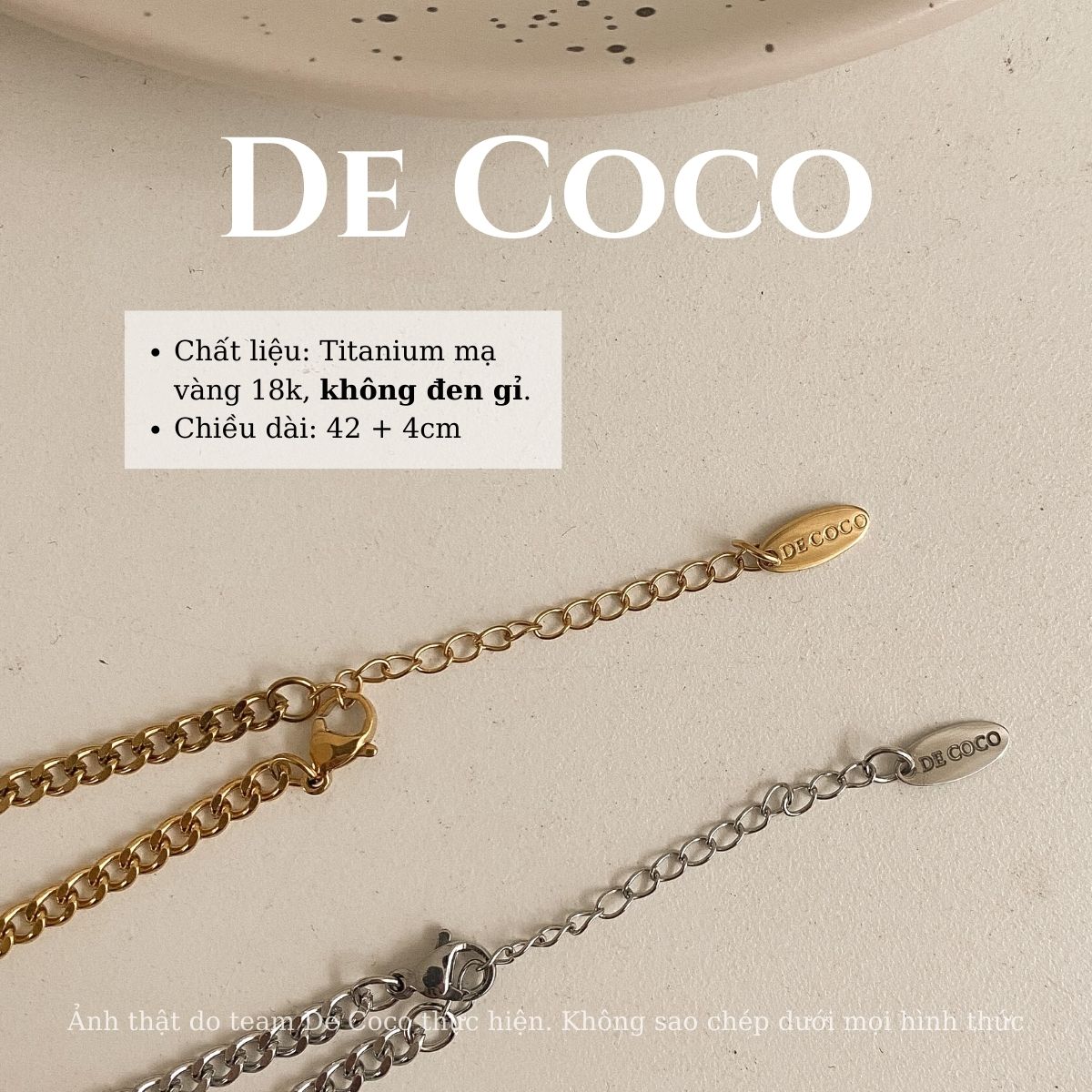 [KHÔNG ĐEN GỈ] Vòng cổ dây xích cá tính Chain De Coco