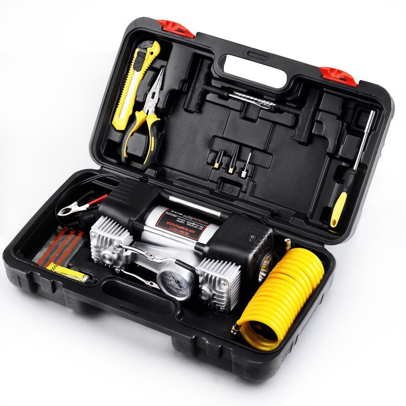 Bơm Ô Tô 2 Xi Lanh Có Hộp Nhựa Chắc Chắn Bơm Hai Xilanh Siêu Khỏe Tiết Kiệm Thời Gian - Bơm 2 Xy Lanh