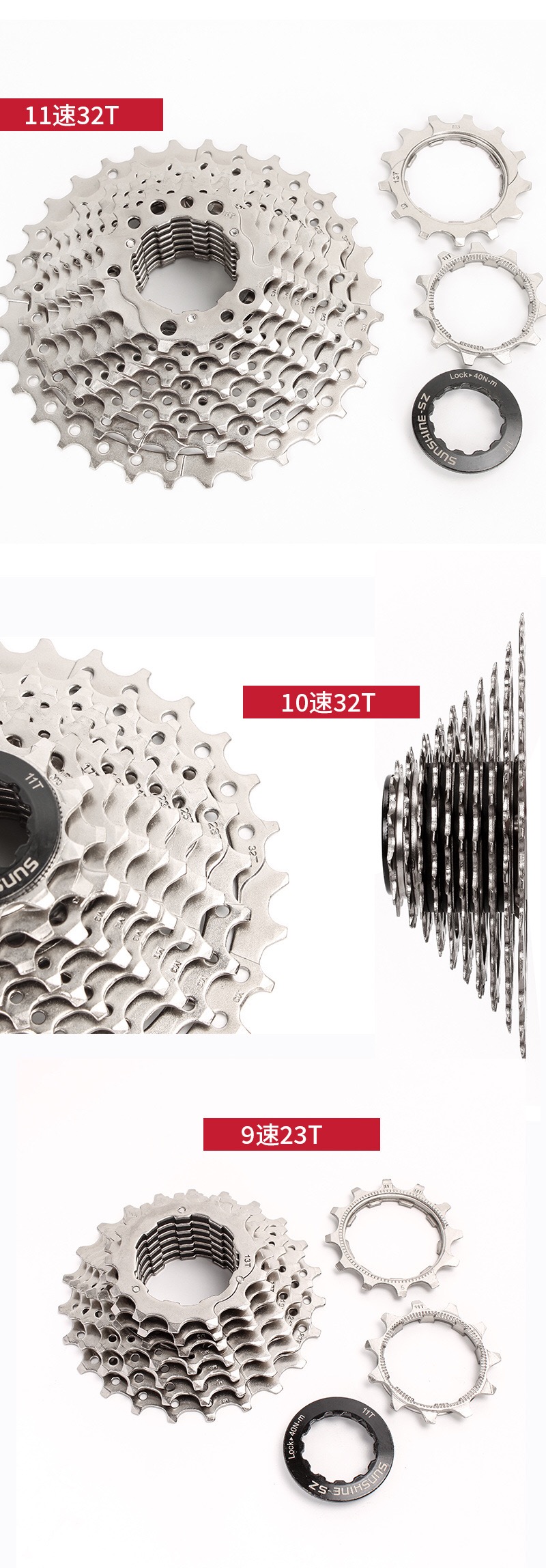 Líp thả 10 Sunshine 11-28T xe đạp thể thao