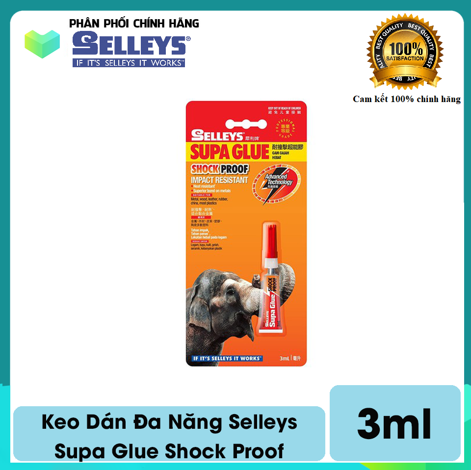 Keo Dán Selleys Supa Glue Shock Proof siêu chắc (3ml)