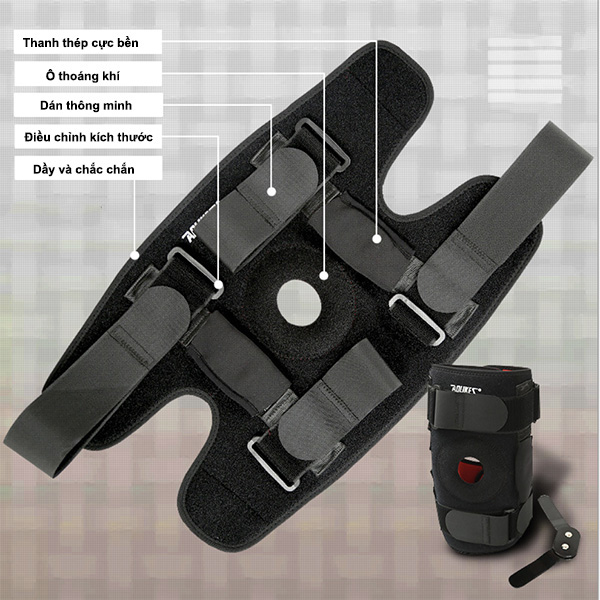 Băng Bảo Vệ Khớp Gối H5 Thể Thao Knee Pad Aolikes Sau Mổ Dây Chằng