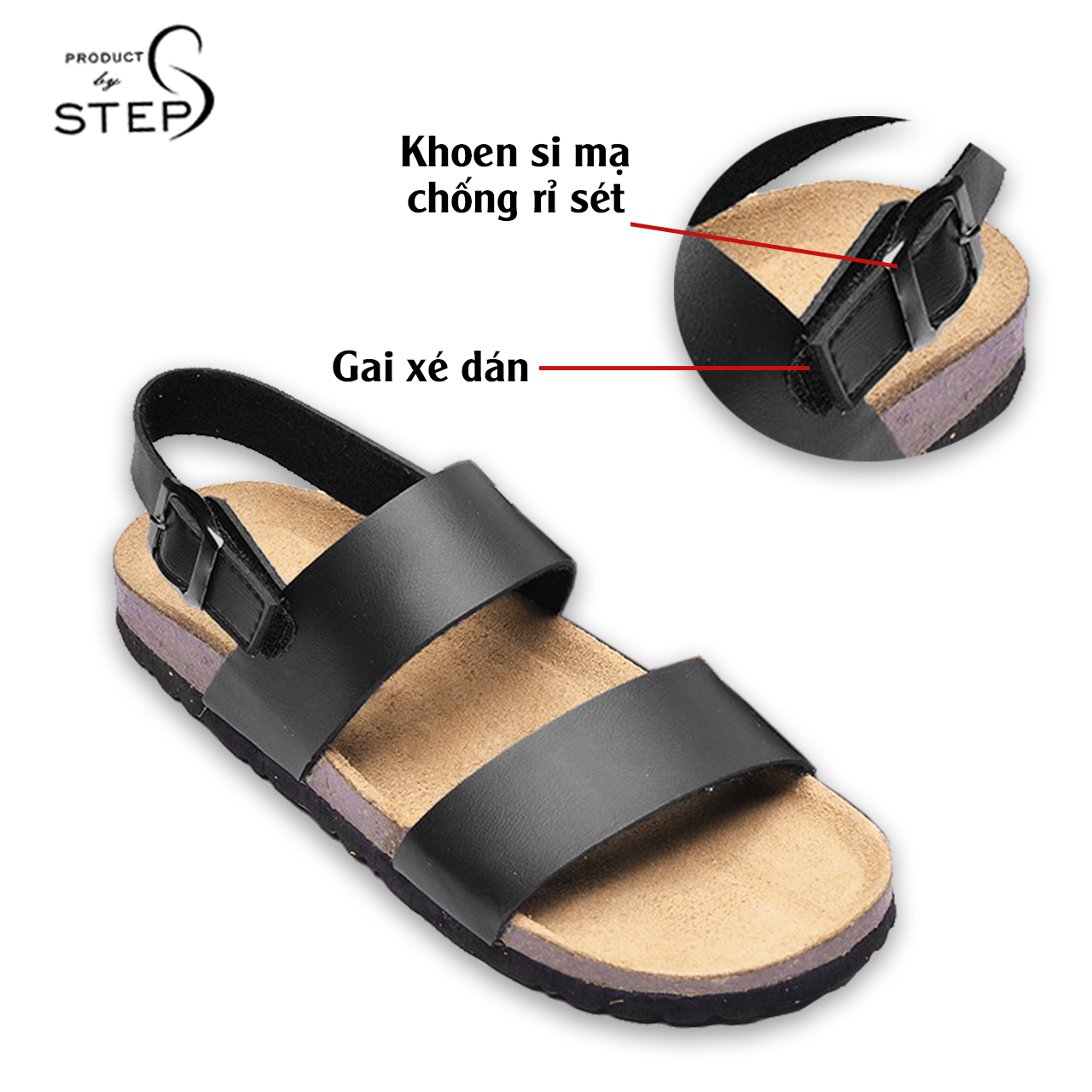 [Sandal] Giày đế trấu Unisex Giả da quai đôi (size 35-45)