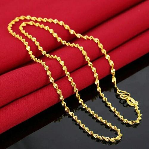 dây chuyền dát vàng 18k kiểu xoắn cực đẹp