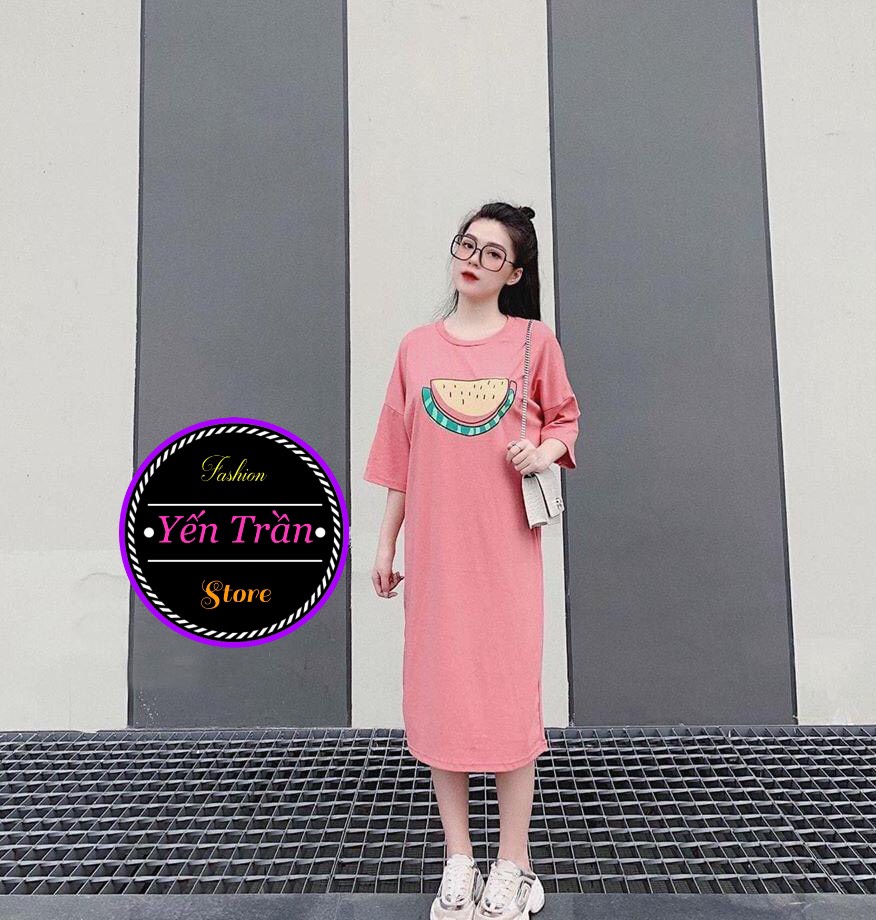 [YenTran] Đầm Suông Dáng Rộng Hoa Quả