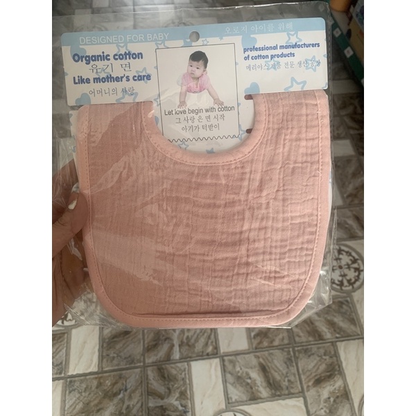 Yếm xô Organic cho bé cúc bấm