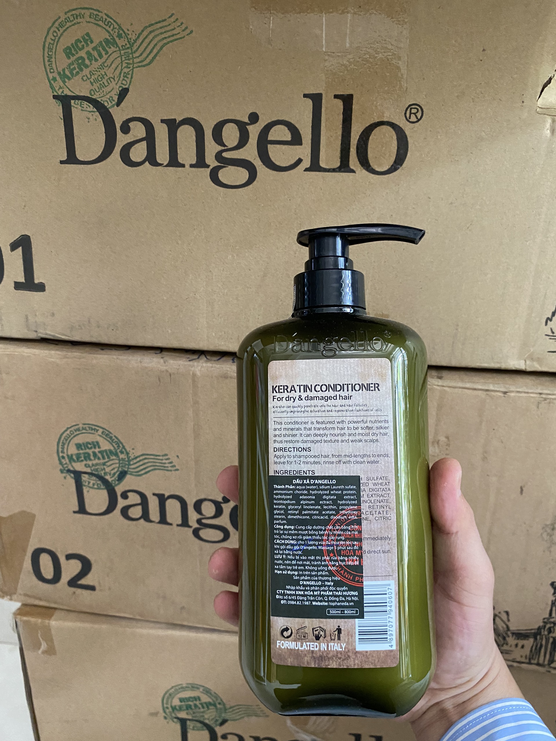 Dầu Gội Dangello Keratin Siêu Mượt 500ml/800ml