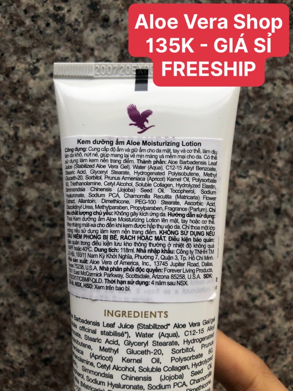 [RẺ VÔ ĐỊCH] Kem Dưỡng Ẩm Aloe Moisturizing Lotion 063flp - 063forever - 063lohoi
