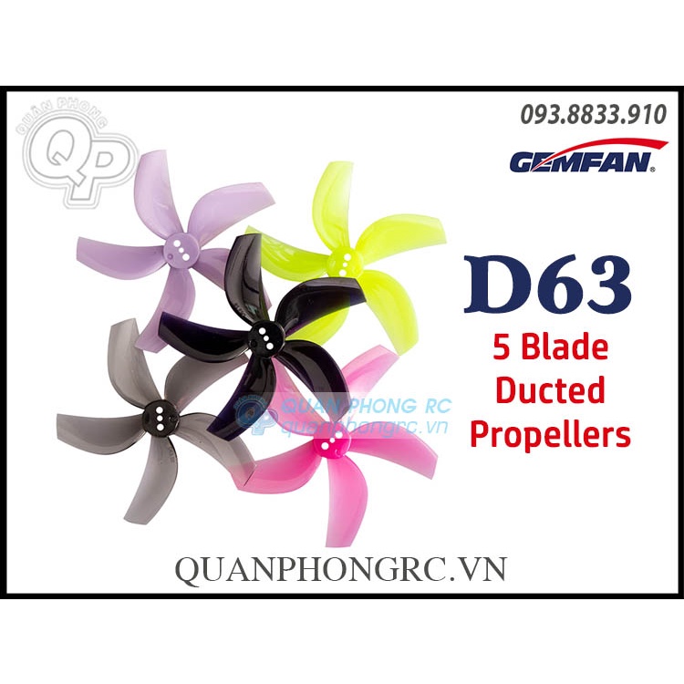 4 Cặp Cánh 3/5 Lá GEMFAN D63  (8 Pcs/Set)