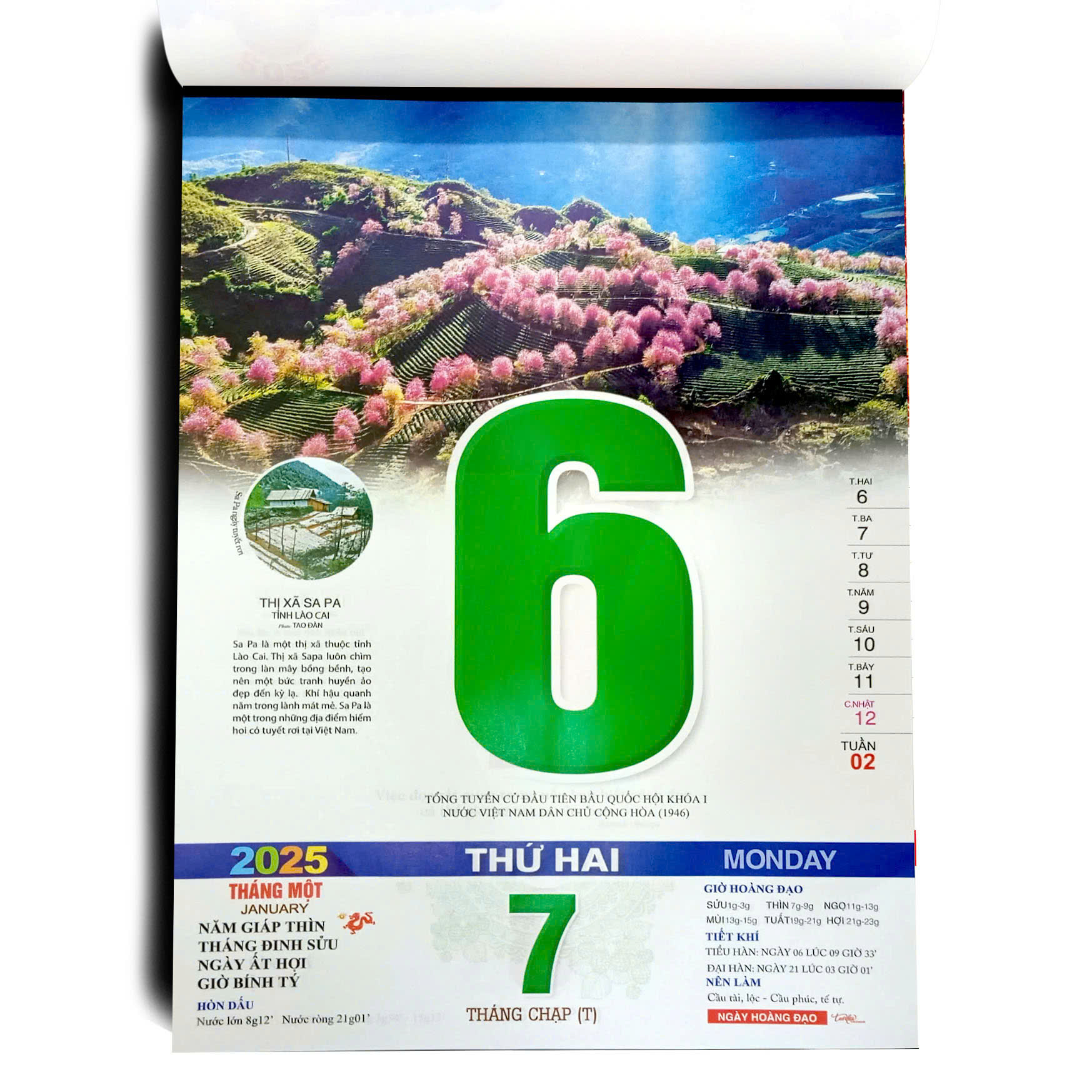 LỊCH 2026, Lịch lốc rời 20 x 30cm, Chủ đề: Phong cảnh