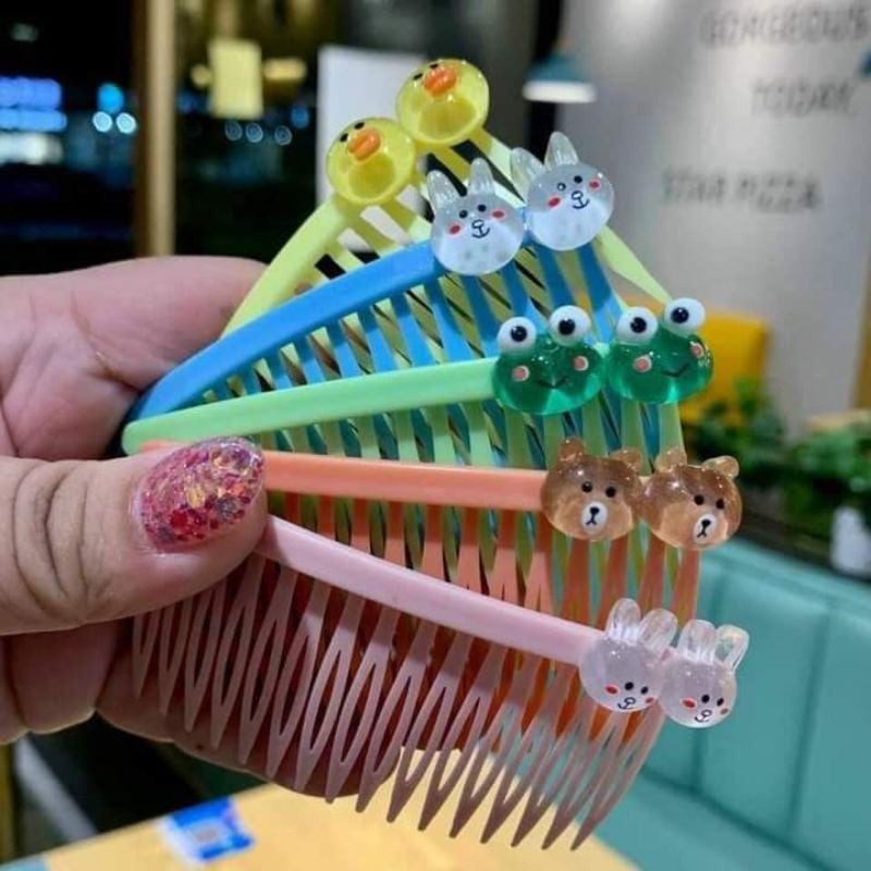 Bờm xược cài tóc đính hoa hàn quốc- Bờm cài tóc- Lược chải tóc