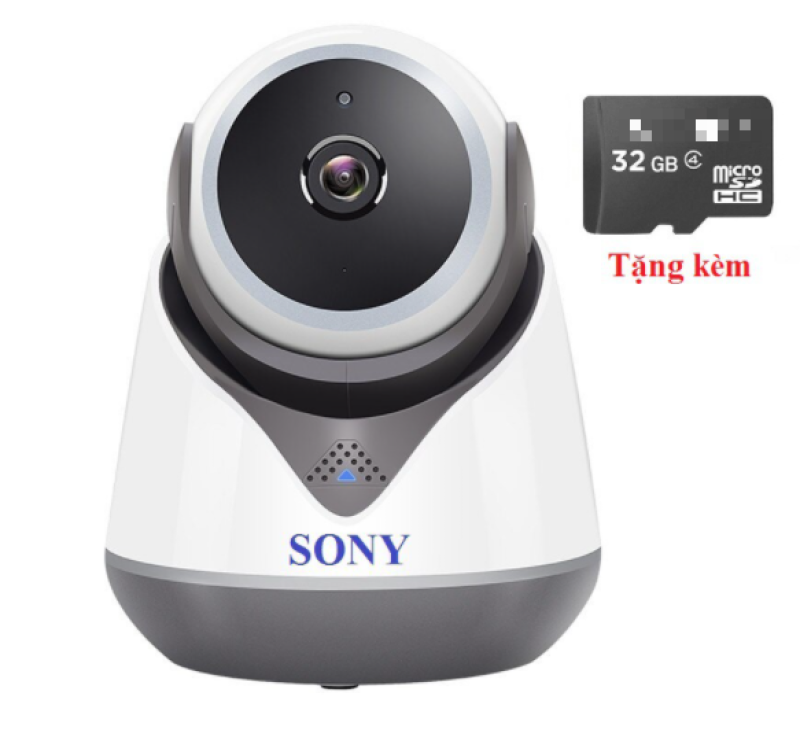 (Kèm thẻ 32GB) Camera IP kết nối Wifi Internet trong nhà Xoay 360 độ SONY-C19 Full HD 1080P (SONY C19Y200+32GB)