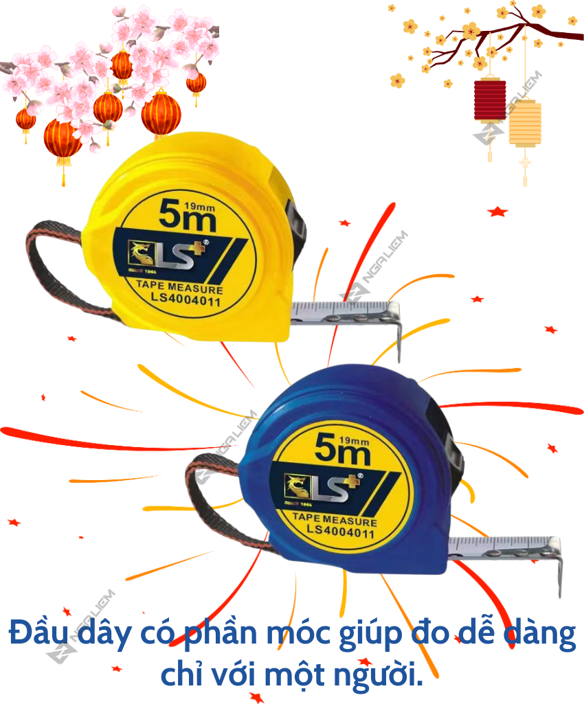 Thước vàng & xanh 2 mặt LS+