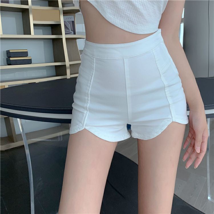 quần đùi nữ xẻ v lưng cao nữ chất vải thun coton