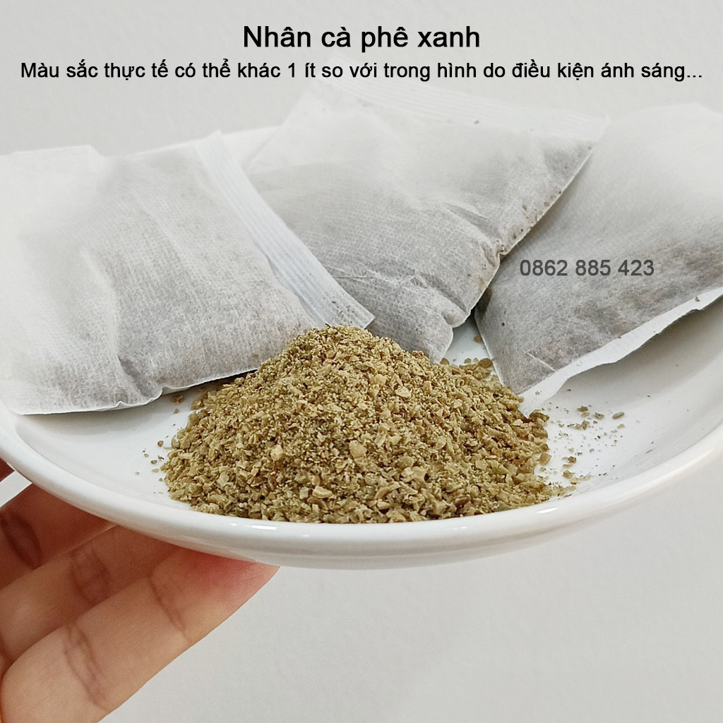 Cà phê xanh thải độc đại tràng, cà phê thải độc (1kg gồm 80 túi lọc), cà phê thụt tháo đại tràng 100% cà phê Robusta mộc (chưa rang) Gerson Coffe