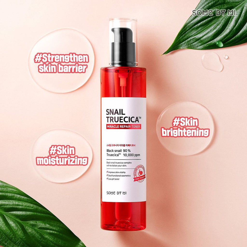 [HCM]Nước Hoa Hồng Dưỡng Ẩm Tái Tạo và Phục Hồi Da Some By Mi Snail Truecica Miracle Repair Toner 135ml