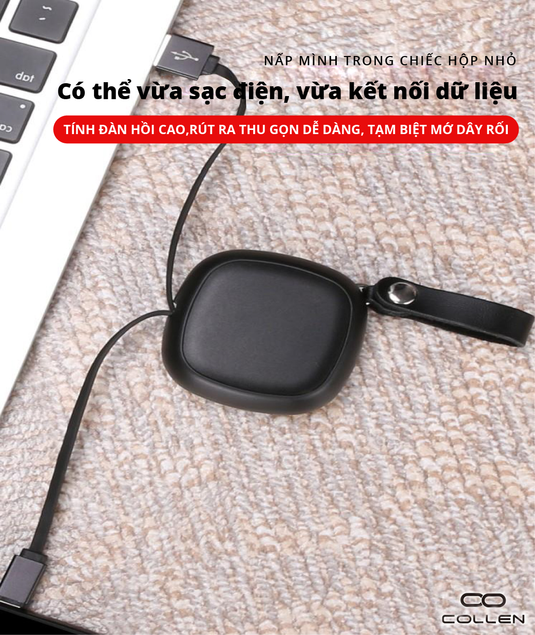 Cáp sạc iphone dạng rút gọn