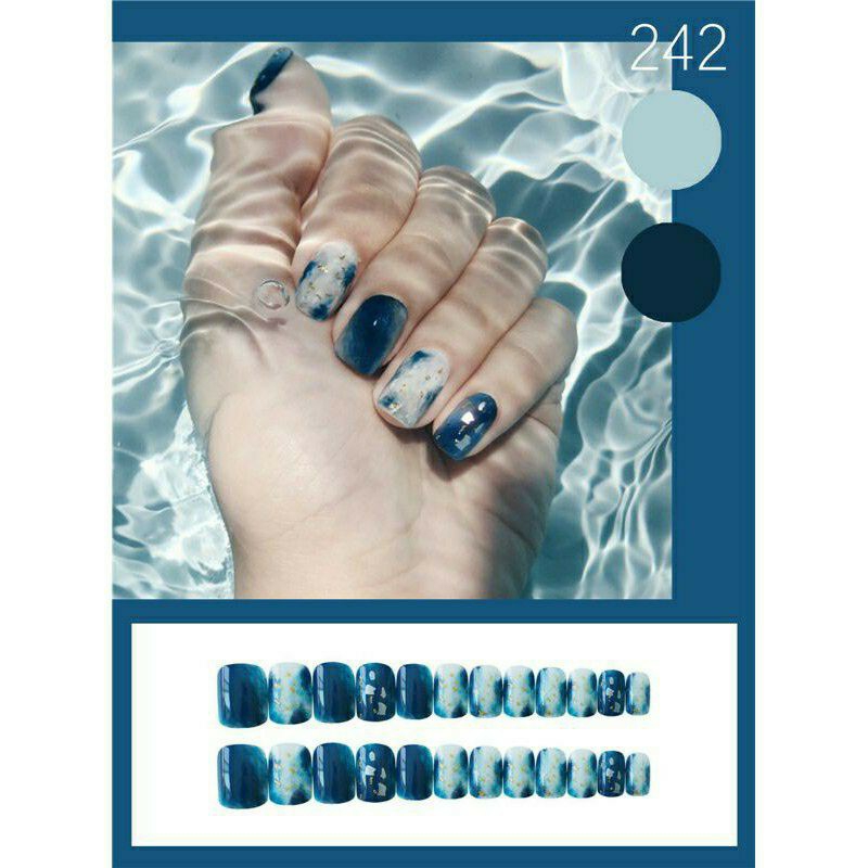 [HCM]Bộ 24 móng giả bò sữa TẶNG KÈM KEO (hàng có sẵn)