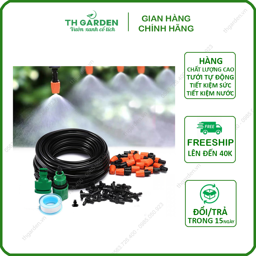 Hệ thống phun sương tưới cây tự động - béc phun sương cao cấp phun sương làm mát - tiết kiệm tới 95% công sức