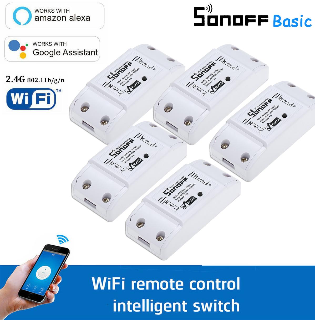 Com Bô 5 Công Tắc  Điều Khiển Sonoff Basic Wifi Không Dây