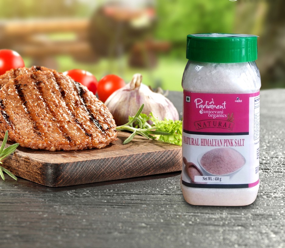 Parliament sanjeevani organics Himalayan pink salt 450g (grounded)