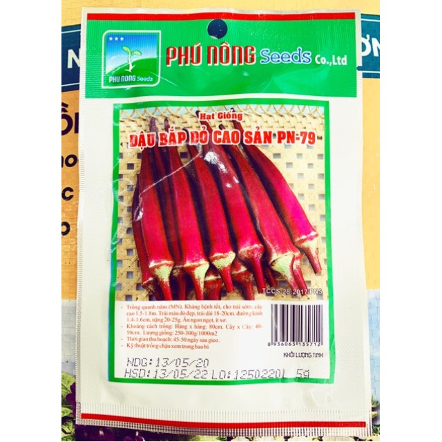 Hạt giống đậu bắp đỏ cao sản phú nông 5gram