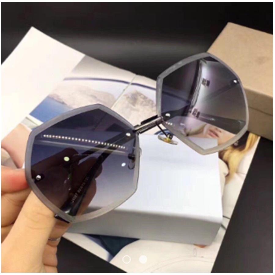 [HCM]kính lục giác xịn không viền chống tia UV (xám)