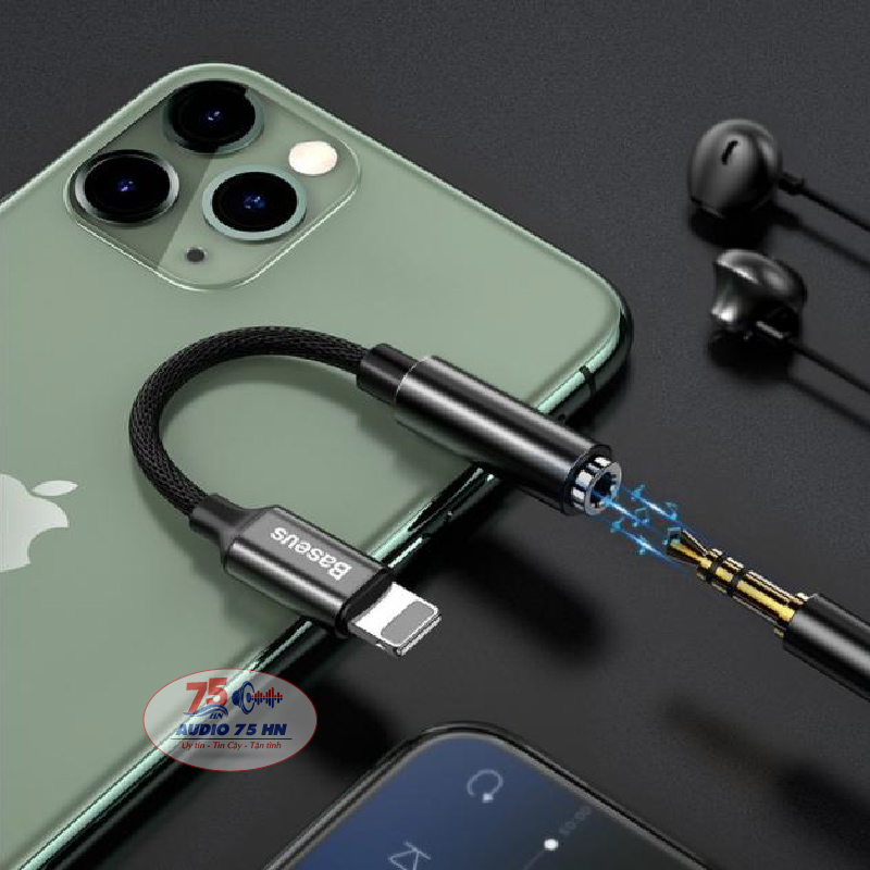 {Chính hãng} Jack chuyển đổi BASEUS L3.5 từ cổng LIGHTNING sang chân 3.5mm