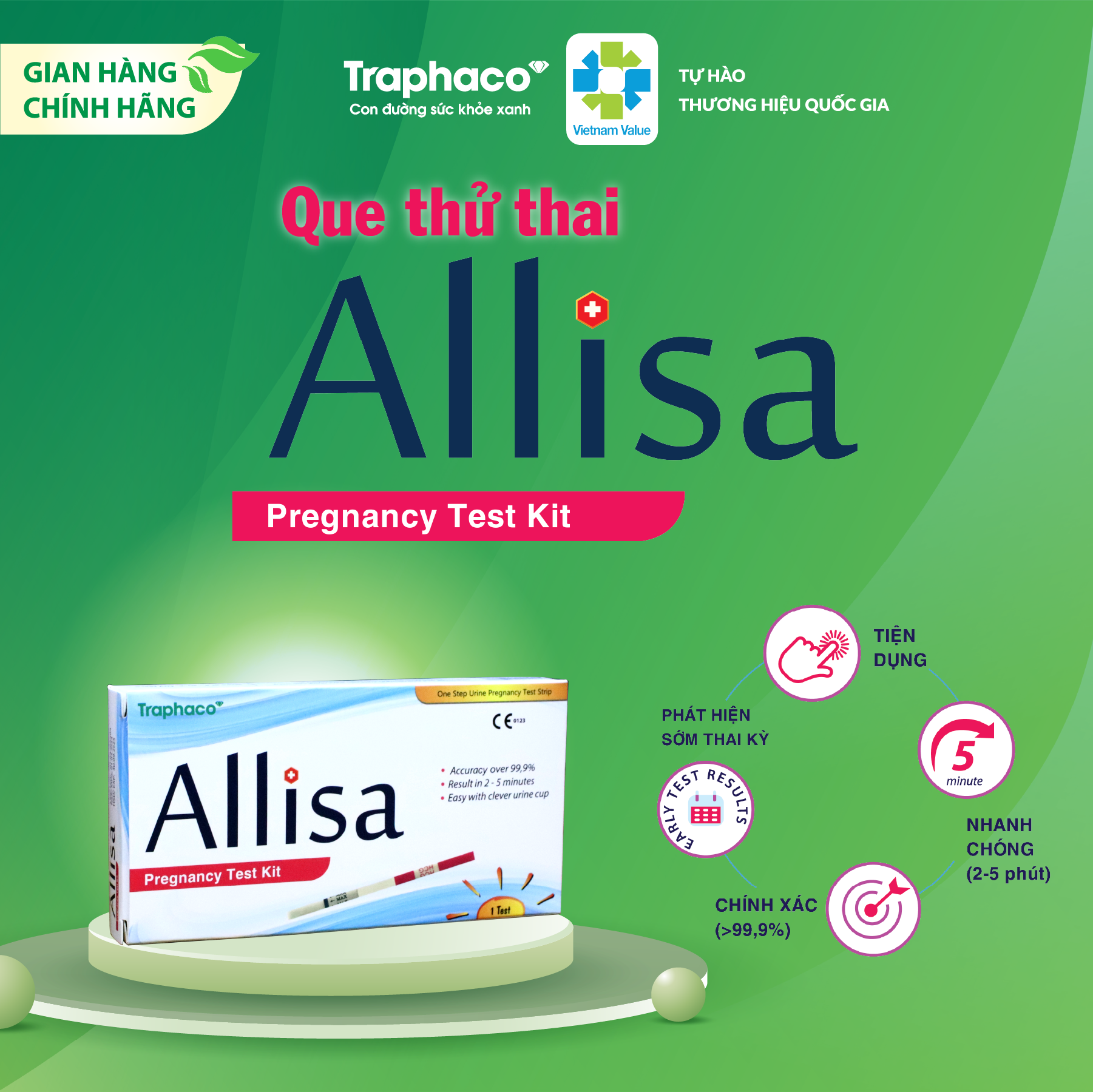 Tbyt Allisa Pregnancy Test Kit - Combo 10 Que (Supports Anonymity)