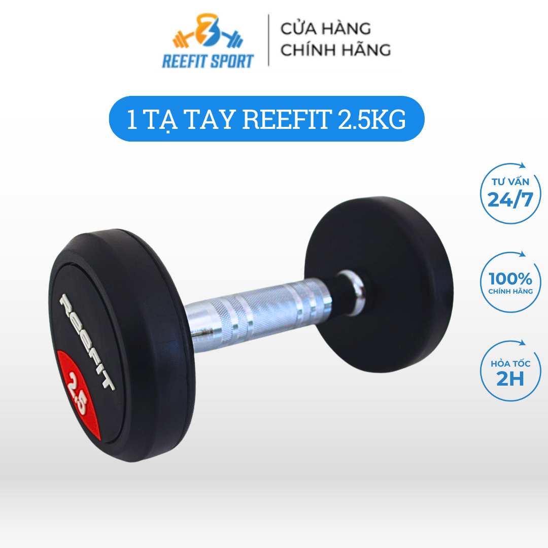 Tạ tay cao su reefit 2.5kg tạ phòng tập