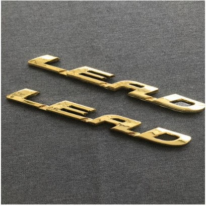 Tem chữ nổi tên xe LEAD, tem trang trí xe chống nước màu trắng vàng
