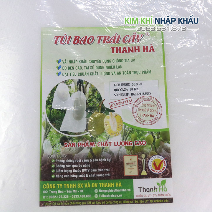 100 túi vải bọc trái mít kích thước 50x70