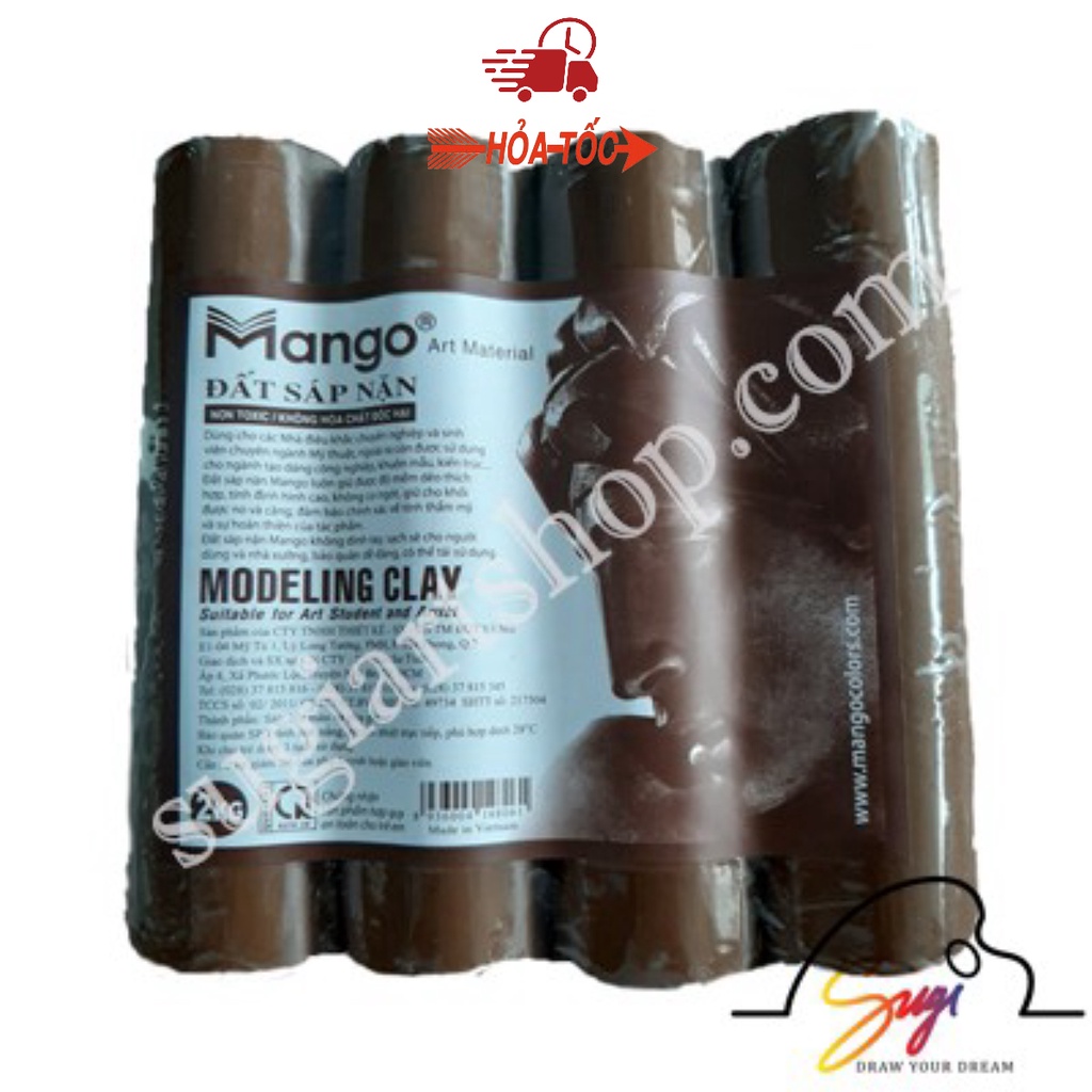 Đất sét điêu khắc, đất sáp nặn (Bịch 2kg), Đất sét Mango