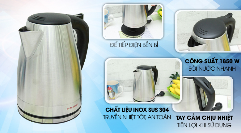 [HCM]Bình siêu tốc Sunhouse 1.7 lít DST050